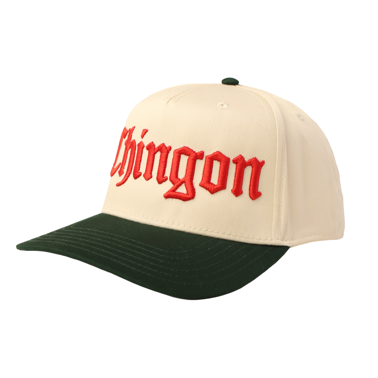 Chingon "Cream / Green / Red Emb" Snapback Hat