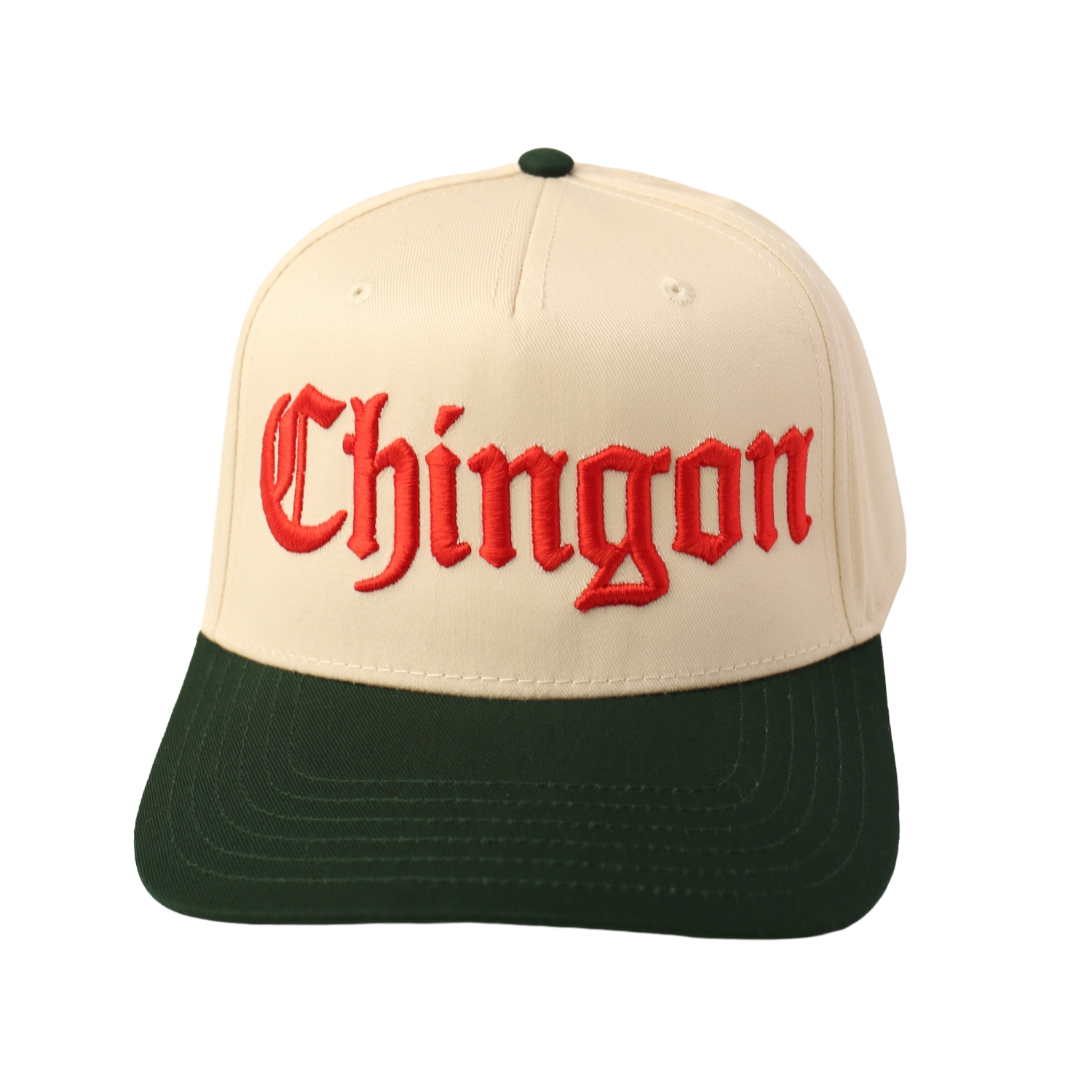 Chingon "Cream / Green / Red Emb" Snapback Hat