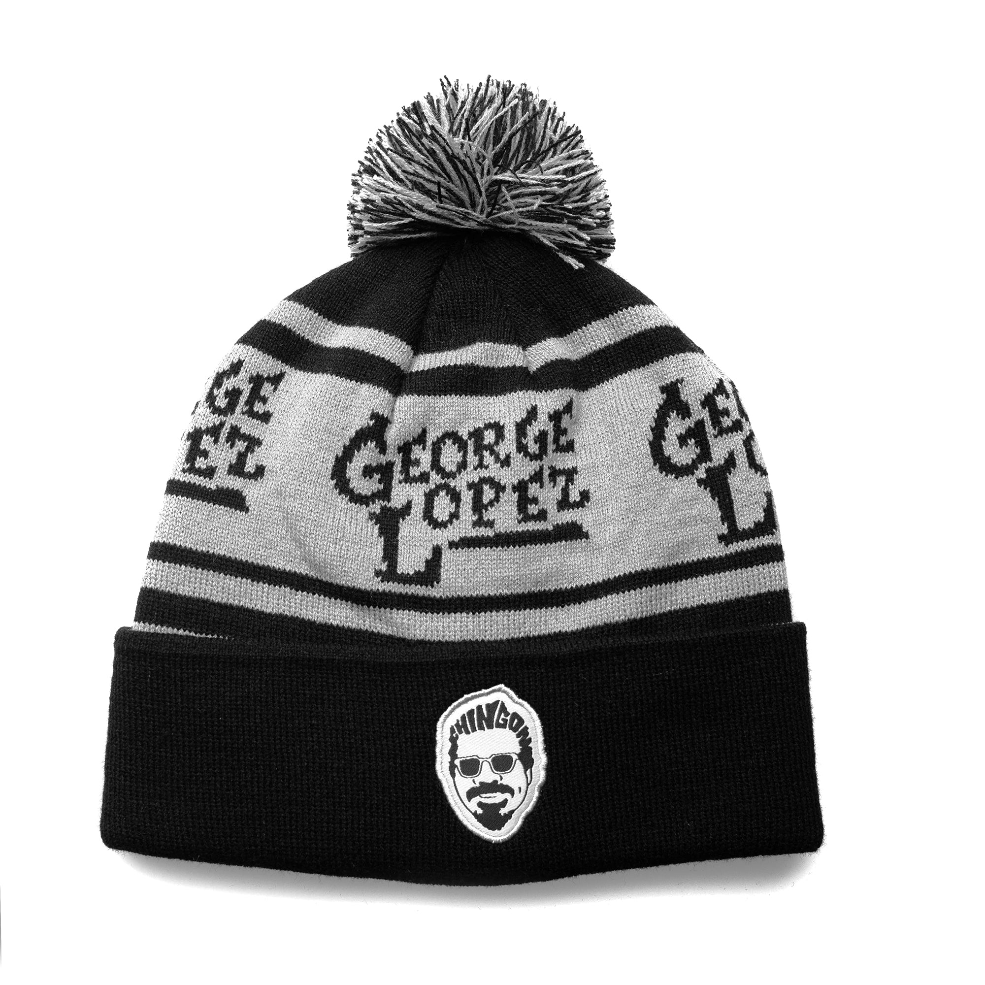 George Lopez "Grey/Black" POM Beanie