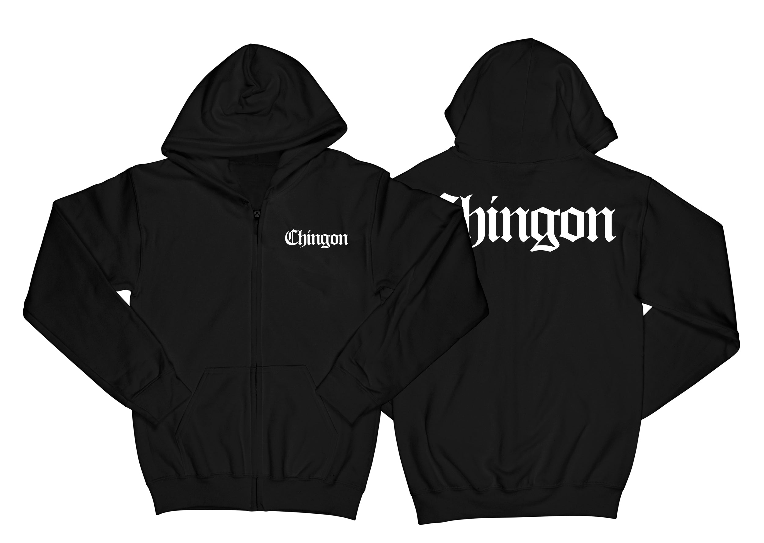 Chingon "Black" Zip Up Hoodie.