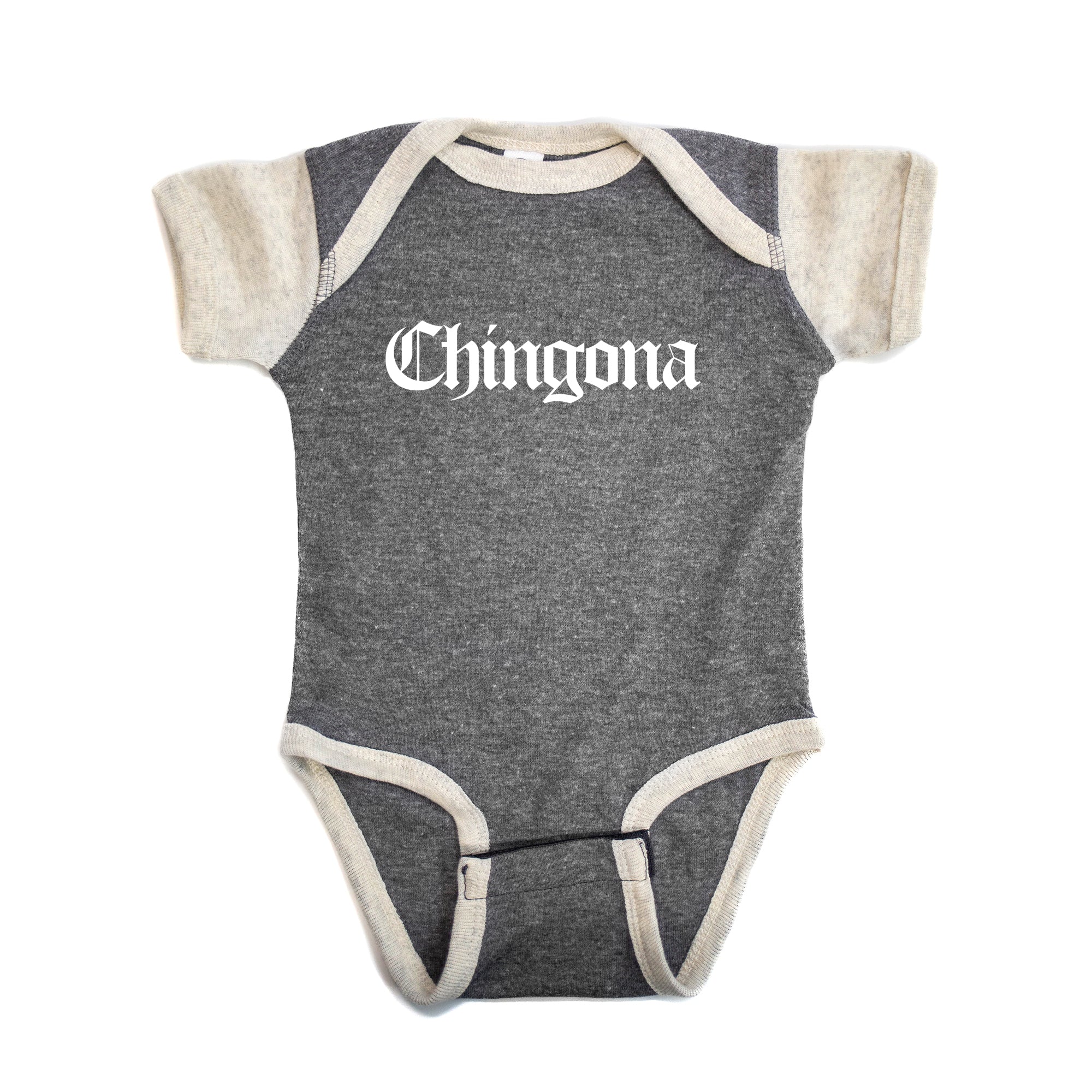 Chingona "Heather Grey/Sand" Premium Onesie